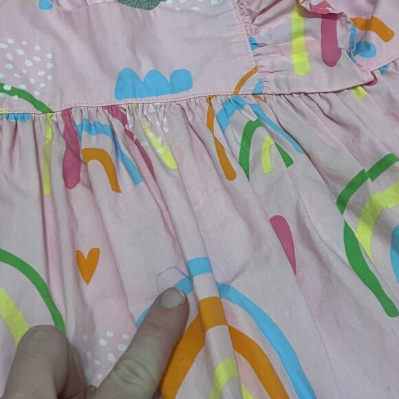 Eleanor Rose 3-4y Rainbow Lacey Top Neon Lucky Novelty Pink St Patricks Day - Picture 3 of 7